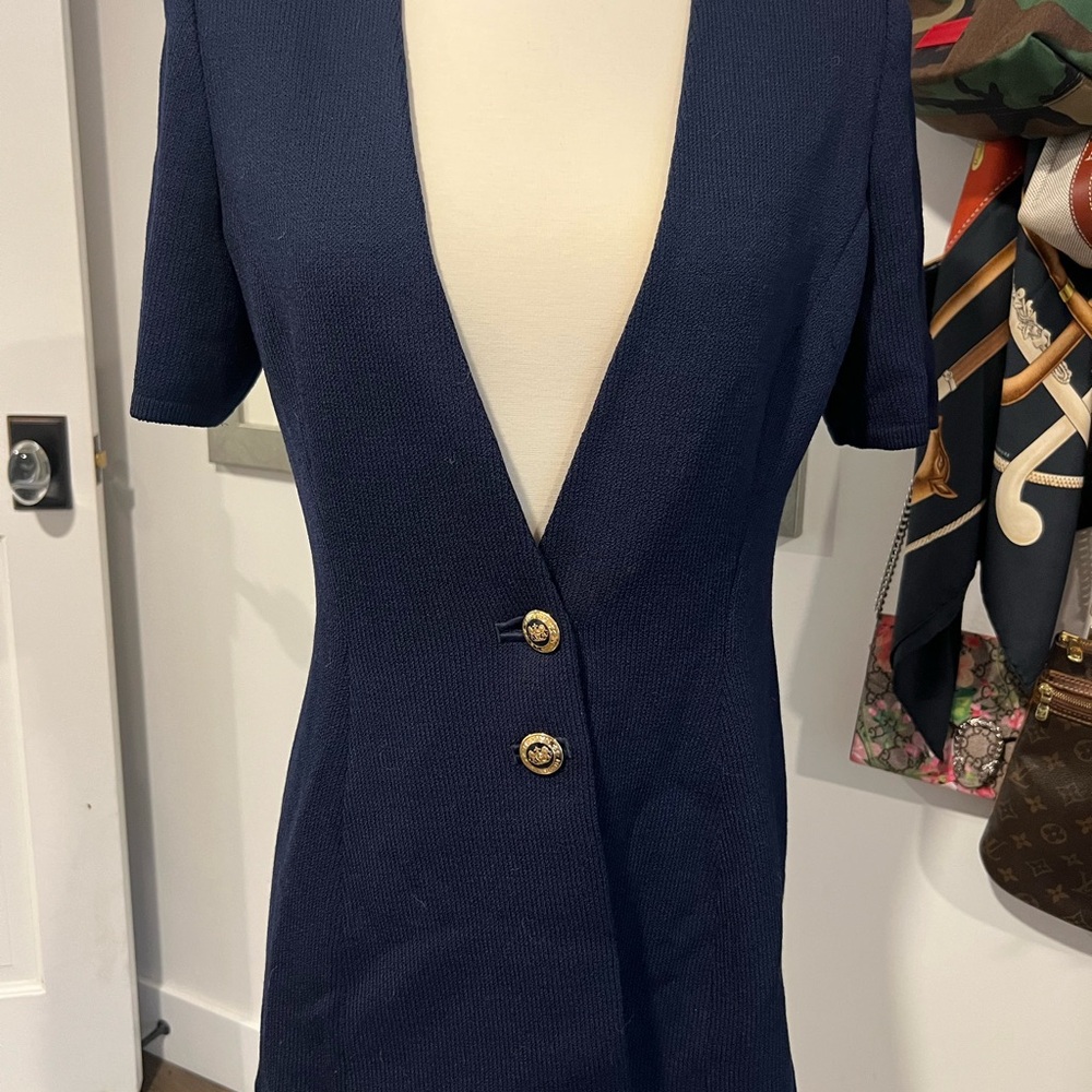 SOLD St. John Navy Blazer with Gold Buttons